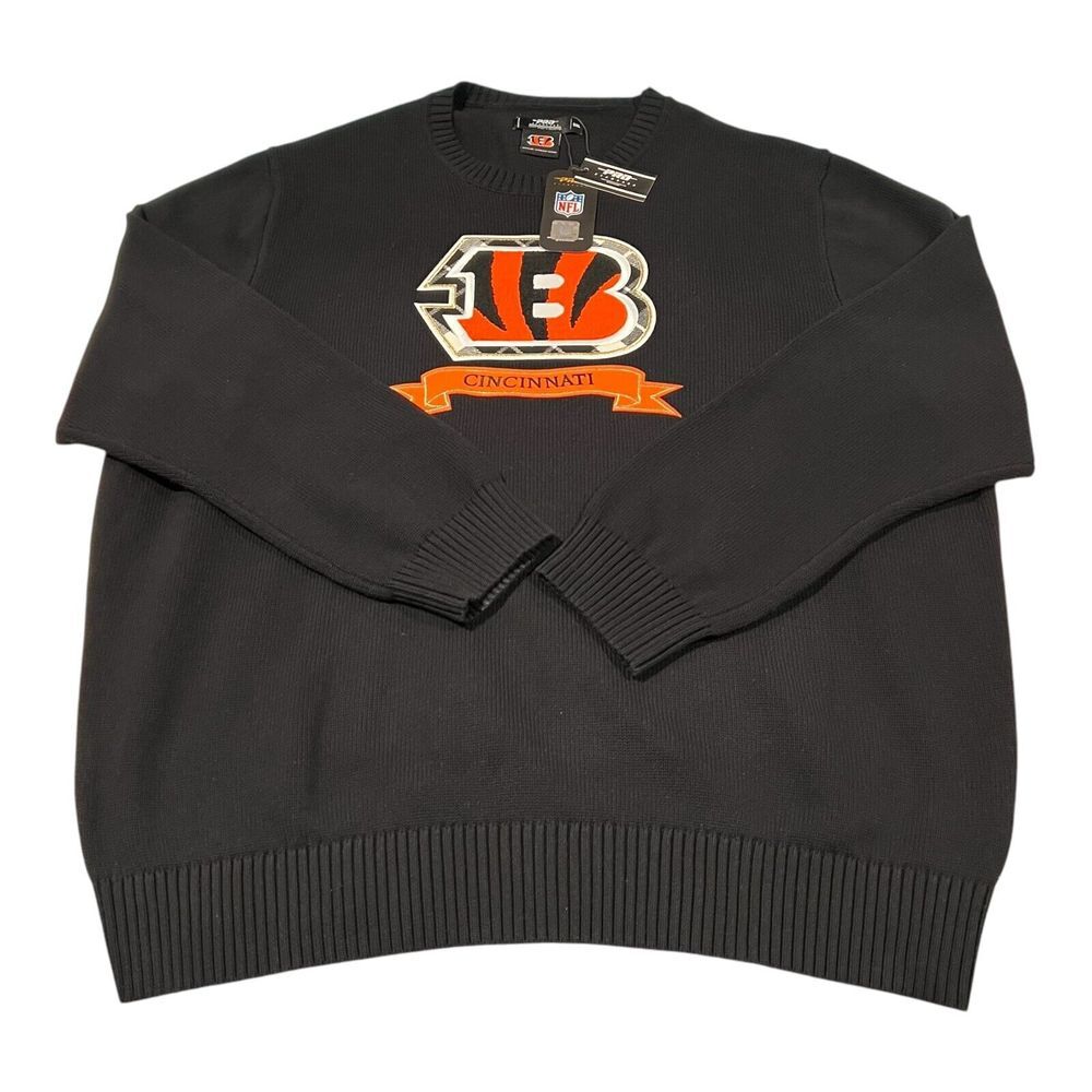 Pro Standard Black Cincinnati Bengals Prep‎ Knit Sweater 3XL